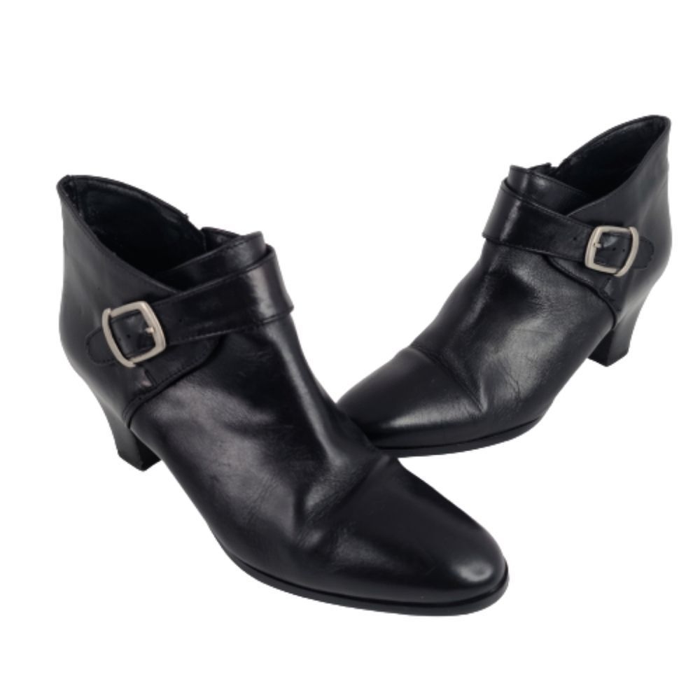 Mainframe Ankle Boots 9 Medium Black Buckle Zip Up